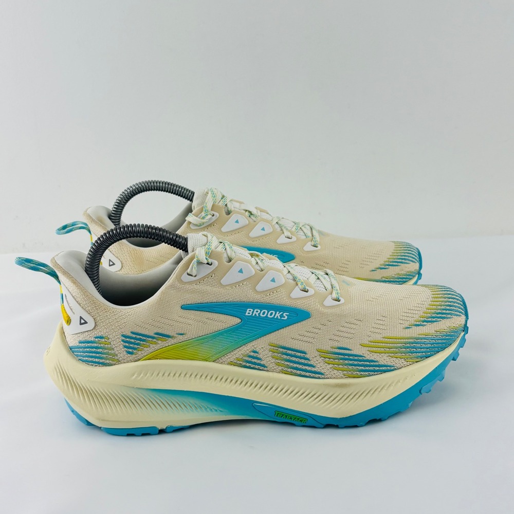 Brooks Ghost Max Running Trail Shoes Cream Blue Yellow 1204641B222 Womens 8.5 B - Picture 13 of 13